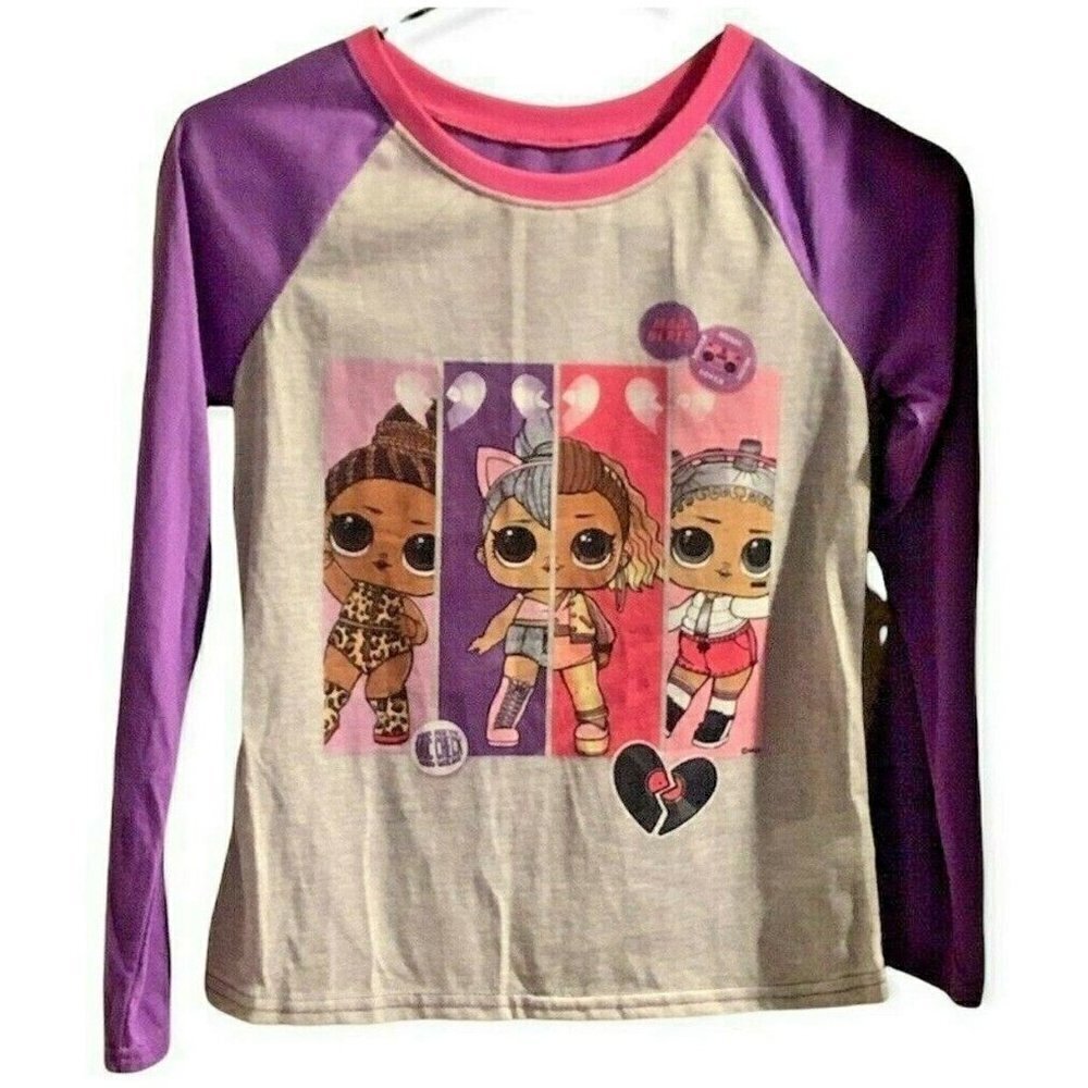 LOL Surprise Girls Pajama Top Size 10 Purple Pink